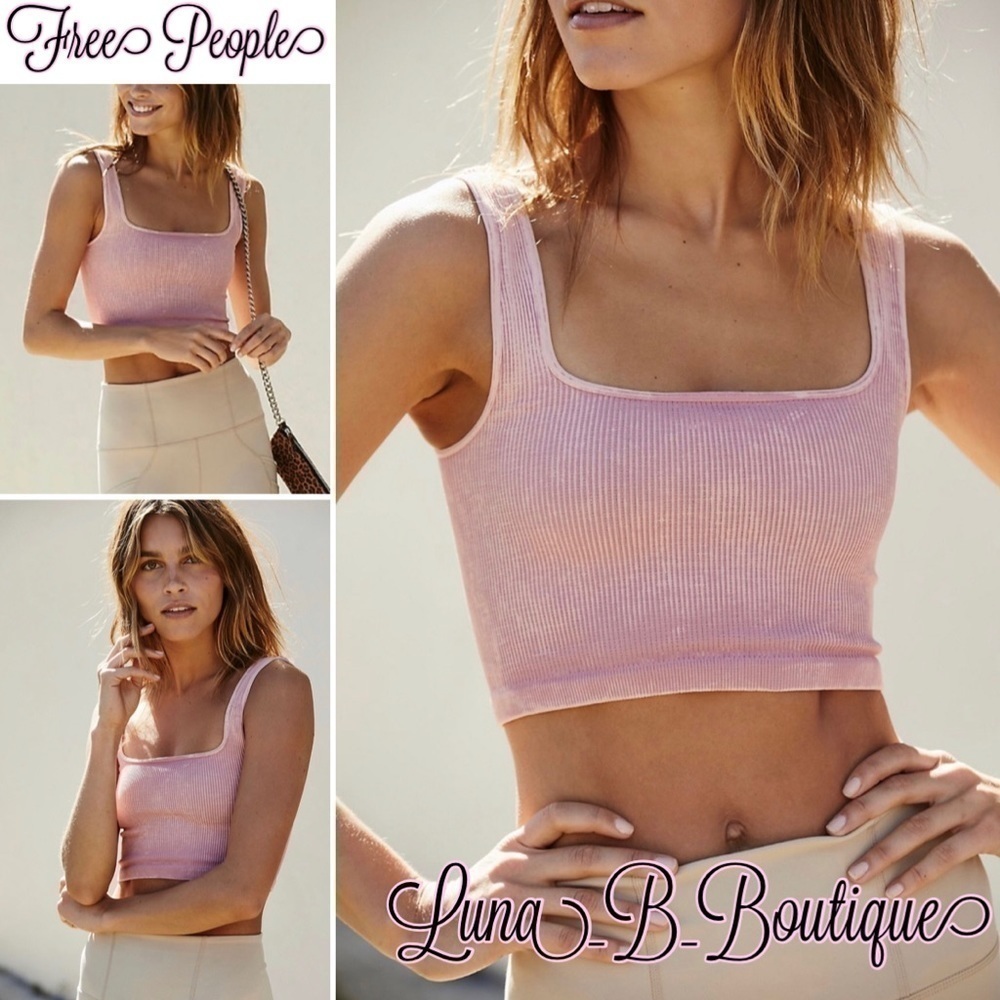 🆕⚡️Free People⚡️Happiness Runs Square Neck Crop Top⚡️